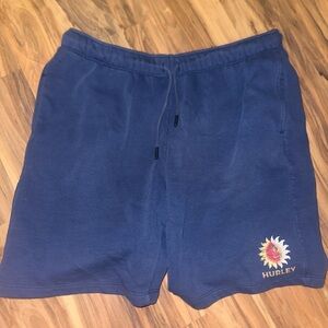 Hurley Navy Shorts with Sunflower Embroidery